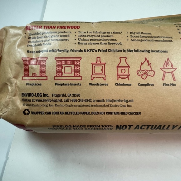 KFC Fire Starter Scented Firestarter Log 5 Hour Bucket of Chicken Flavor - Picture 6 of 6